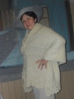 Echarpe tipo tapado, palillo y crochet